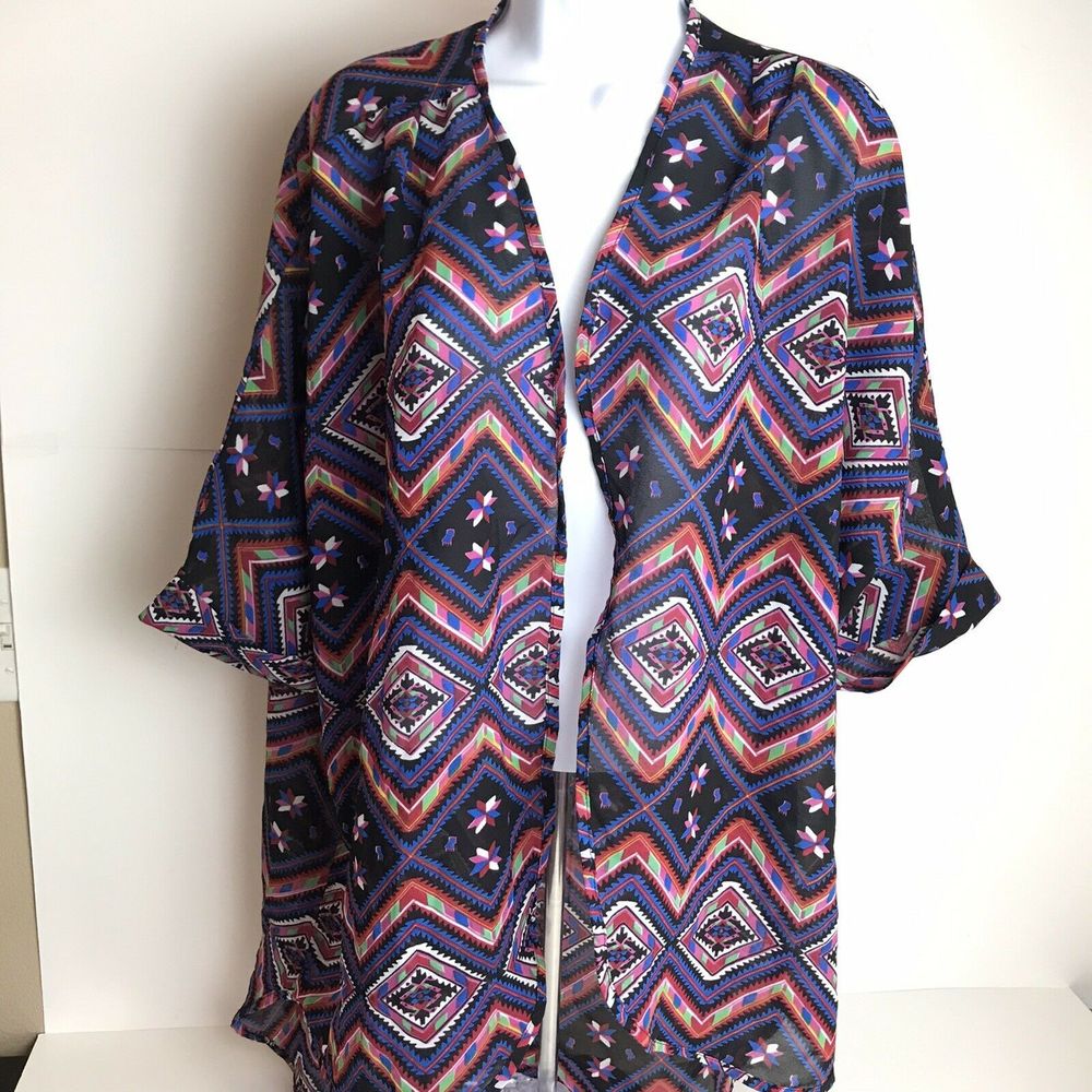 Stevie And Lindsay Bright Sheer Kimono